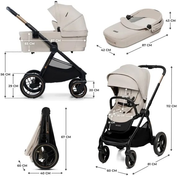 Cărucior de copii combinat 2 în 1 KINDERKRAFT NEA 2 bej