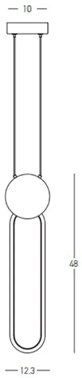 Lustra suspendata LED design modern Ring negru/ auriu