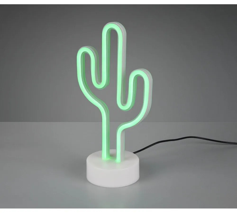 Veioză albă LED (înălțime 29 cm) Cactus – Reality