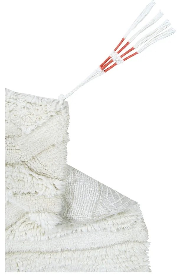 Covor tip traversă alb lavabil/țesut manual din lână 70x200 cm Enkang Ivory – Lorena Canals