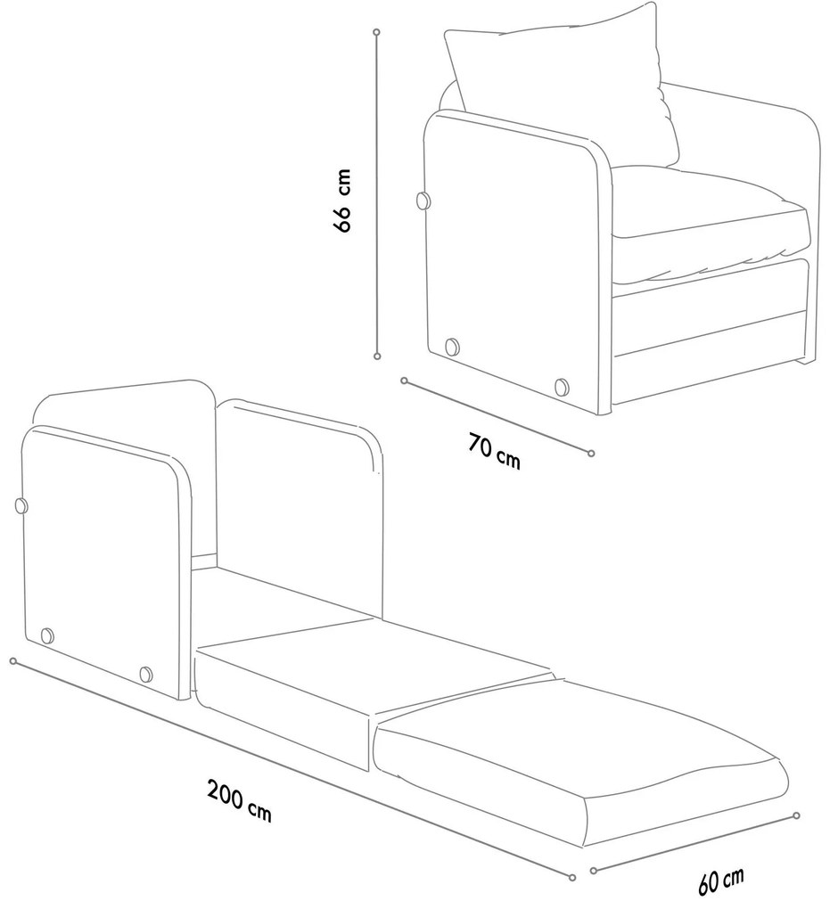 Fotoliu extensibil Sagoretti (gri). Promo -22%. 1107045