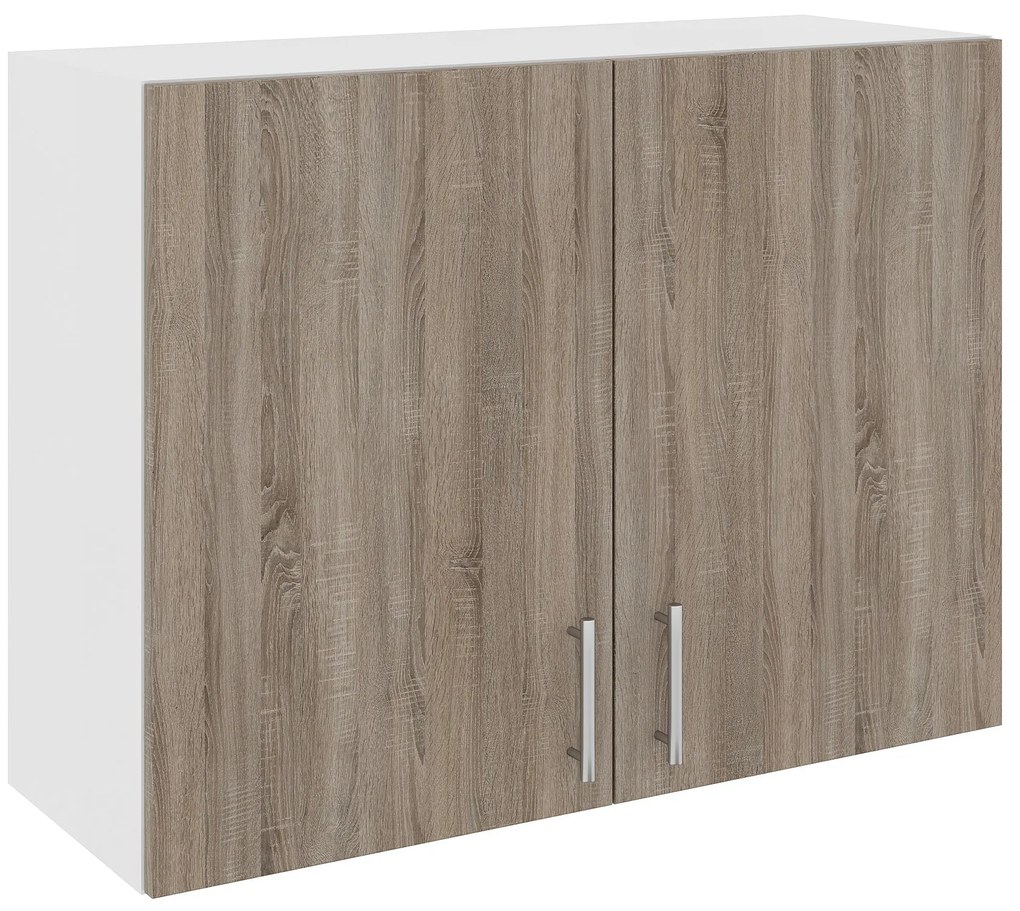 Corp Superior Karo, 2 Usi, Stejar Sonoma Inchis/Alb, 80 x 30 x 60 cm