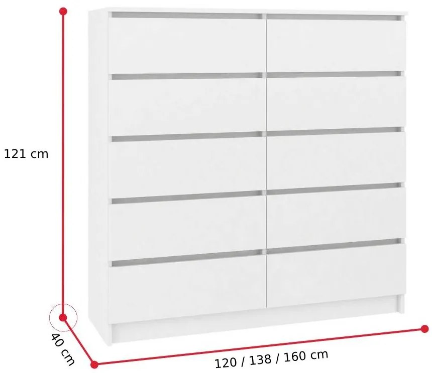 Supermobel Comoda AREVA K140 10SZ, 138x121x40, sonoma