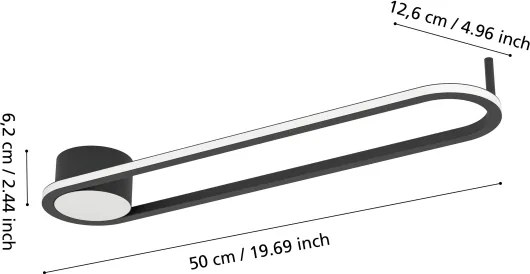 Plafonieră LED Eglo COLLECORVINO 902151-LED, 24W/230V, 2700/4000/6500K, neagră