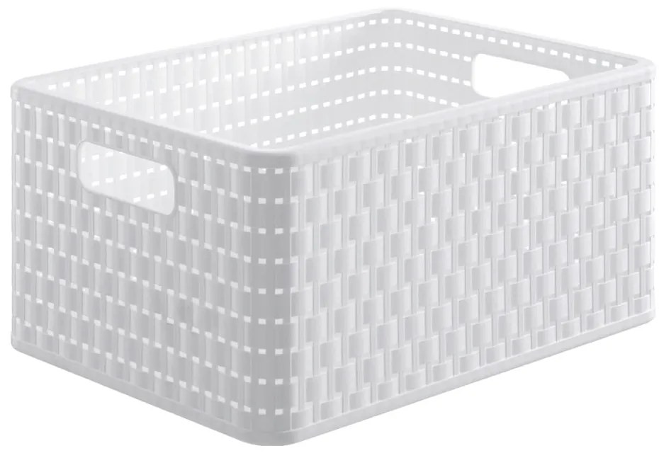 Coș de depozitare din plastic reciclat alb Country - Rotho