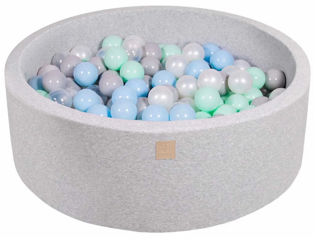 Meowbaby – Piscina rotunda 90x30 cm cu 200 mingi pentru copii – Light Grey