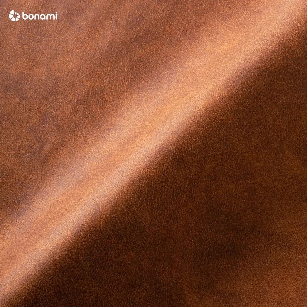 Colțar maro coniac cu tapițerie din imitație de piele (cu colț pe partea stângă ) Hamburg – Scandic