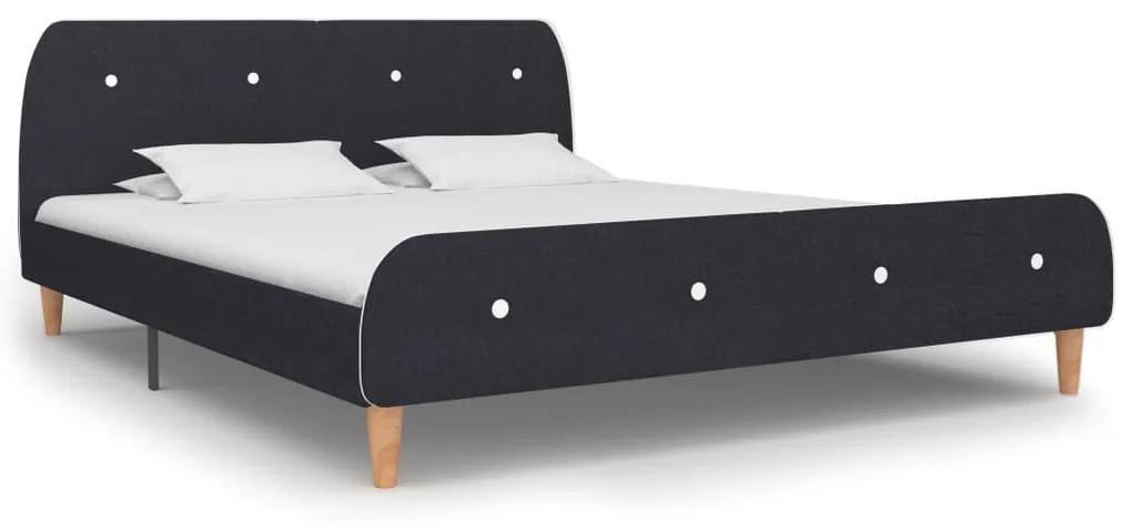 280919 vidaXL Cadru de pat, gri închis, 160 x 200 cm, material textil