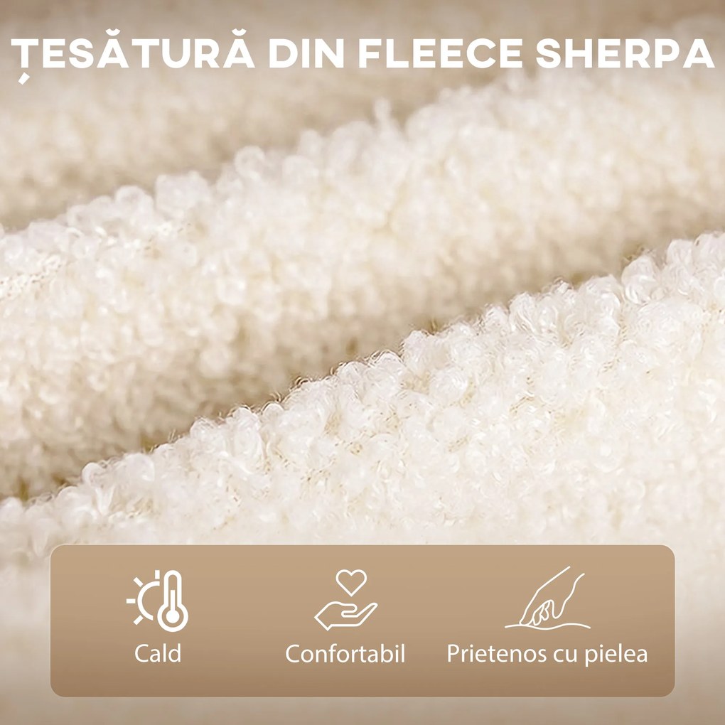 HOMCOM Balansoar Tapițat cu Cotiere, Fotoliu din Lemn și Oțel pentru Living și Dormitor, 71x92x101 cm, Bej