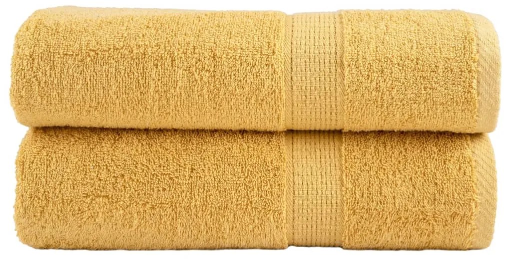 vidaXL Prosoape de duș premium SOLUND 2 buc auriu 70x140cm 600 gsm