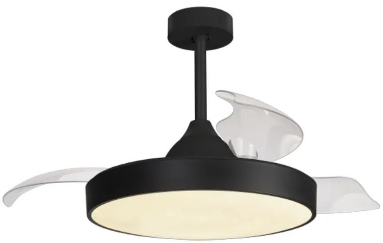 Lustra LED CCT cu ventilator si telecomanda ALASKA negru MA-8754