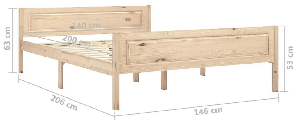 Cadru de pat, 140x200 cm, lemn de pin masiv Maro, 140 x 200 cm