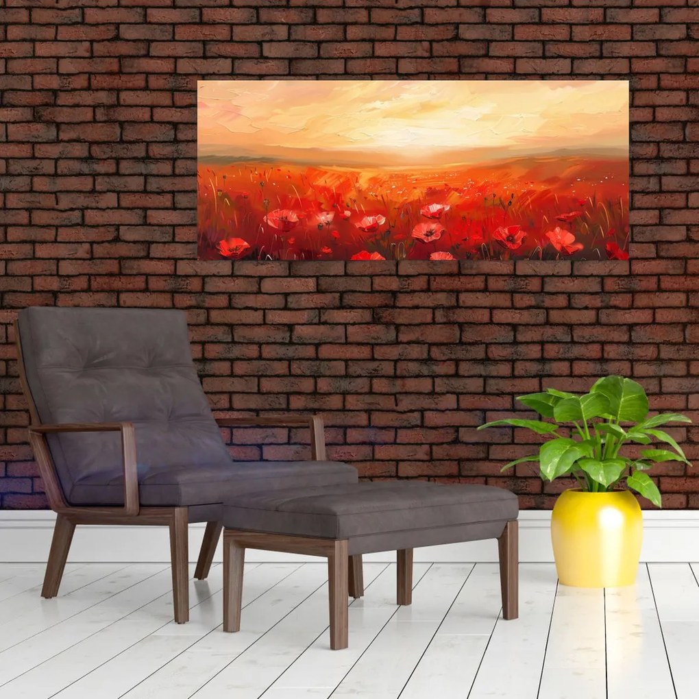 Tablou - Câmp de maci (120x50 cm)