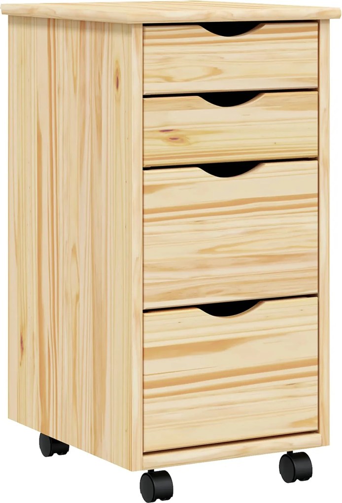 vidaXL Sertar Mobil cu Birou MOSS Lac transparent 34 x 39 x 65,5 cm