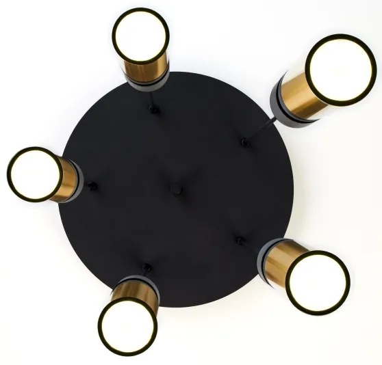 Lustră pe cablu Jupiter 2017 ALAS 5xGU10/10W/230V auriu/negru