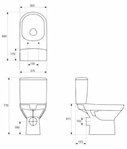 Set vas wc stativ, Cersanit, City New, rimless, cu rezervor si capac soft-close inclus