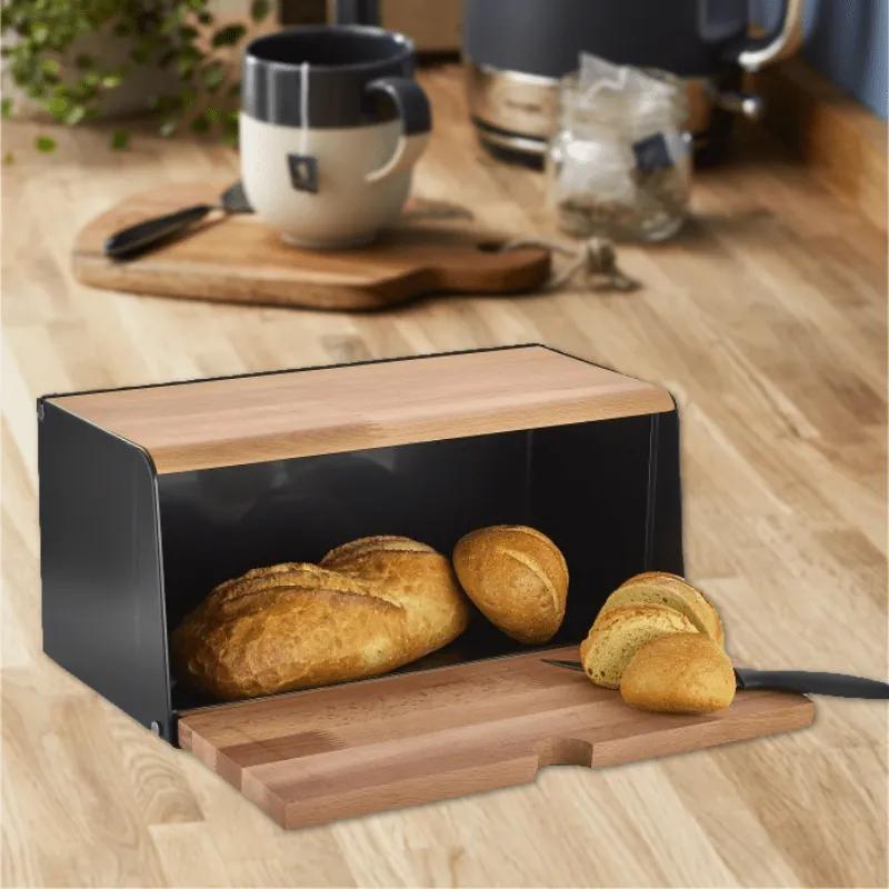 Cutie pentru paine din lemn si plastic, 40 x 20 x 20 cm