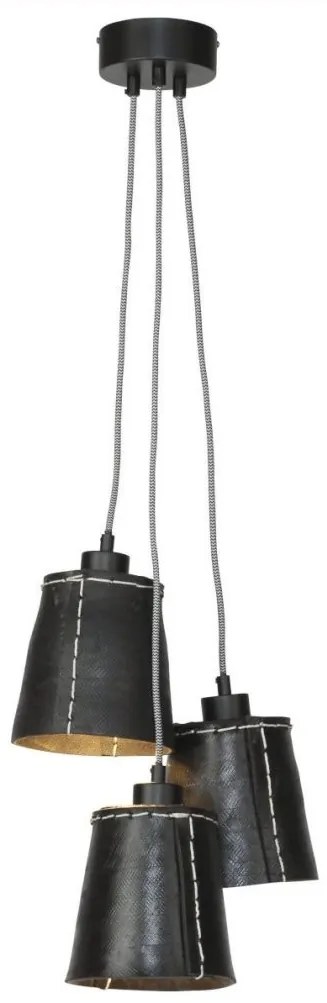 Lustra cu 3 pendule din cauciuc reciclat AMAZON, 15cm AMAZON/15/H3/B