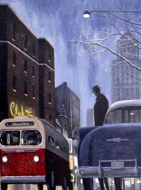 Ilustrație 1950s Private Eye, Dave Rheaume Artist