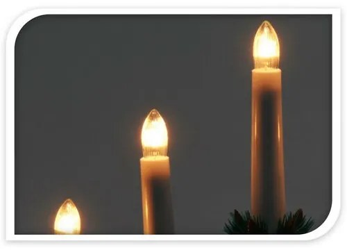 Sfeşnic de Crăciun Candle Bridge, roşu, 7 LED