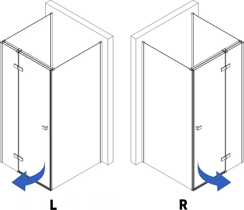 Cabina de dus Rea Atlas 80x90 cu deschidere pe stanga auriu periat