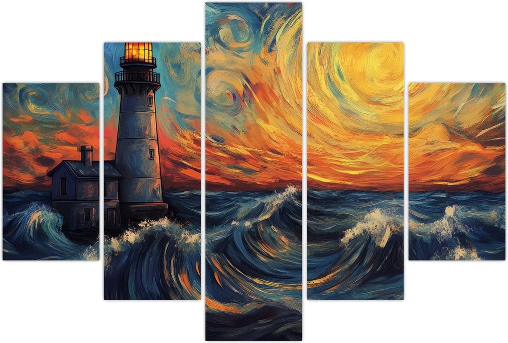 Tablou - Far în valuri (150x105 cm)
