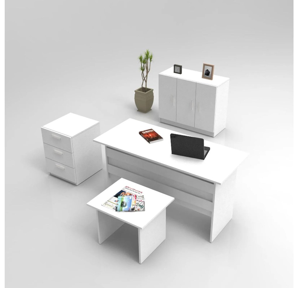 Set mobilier birou Volgenzo 12 (alb). 1107157