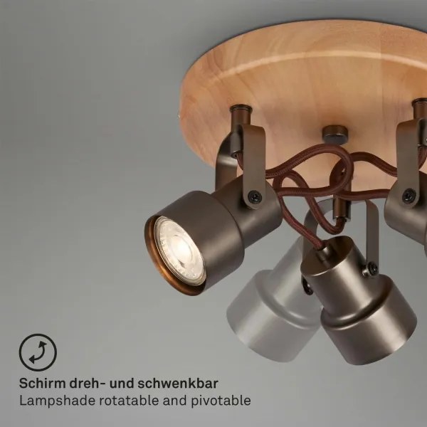 Spot LED Briloner 2872-035 SPOTLIGHT 3xGU10/5W/230V maro