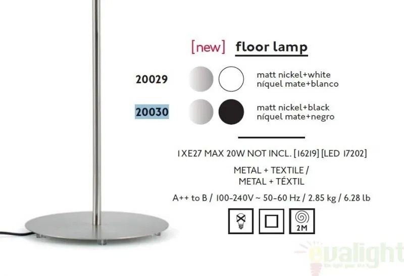 Lampadar / Lampa de podea moderna neagra, VOLTA 20030