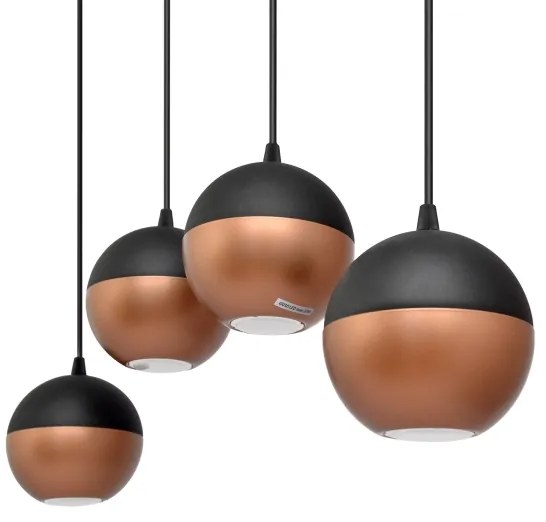 Lustră LED pe cablu MIDWAY 4xGU10/4,8W/230V negru/cupru