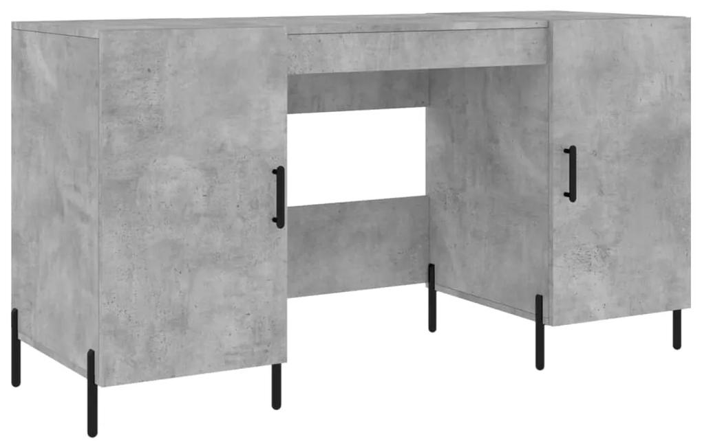 829560 vidaXL Birou, gri beton, 140x50x75 cm, lemn compozit