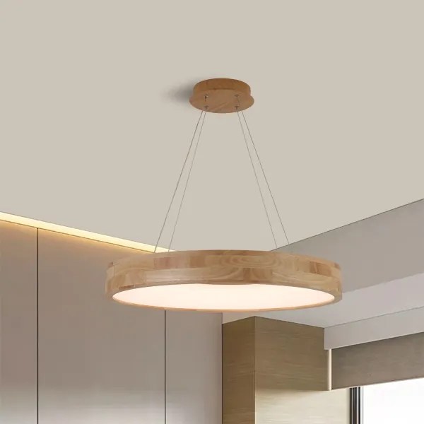 Brilagi - Lustră LED suspendată pe cablu FALCON WOOD, LED/40W/230V, 3000/4000/6000K, 60 cm, lemn