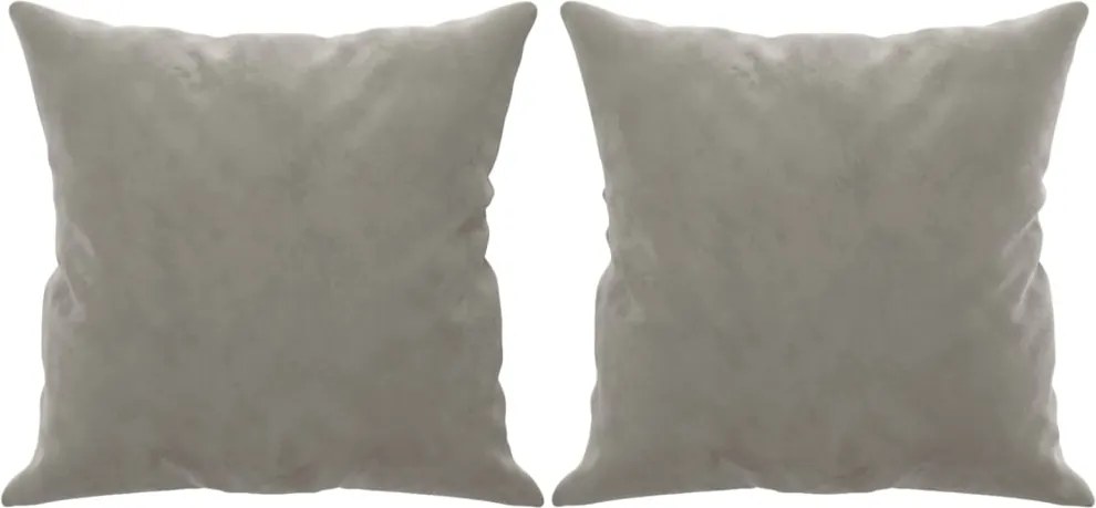 vidaXL Perne decorative, 2 buc., gri deschis, 40x40 cm, catifea