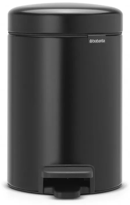 Cos de gunoi cu pedala Brabantia NewIcon 649001, 3 L, Inchidere lina, Baza antiderapanta, Negru