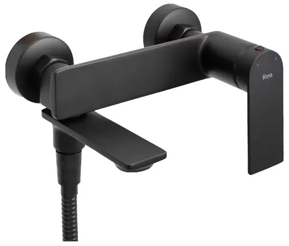 Baterie cada - dus Rea Storm monocomanda negru mat cu set de dus