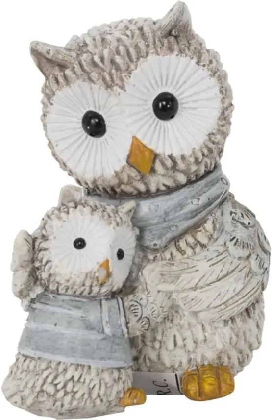Decoratiune Mauro Ferretti Owl Ken with son - 7x4,5x7,5 cm