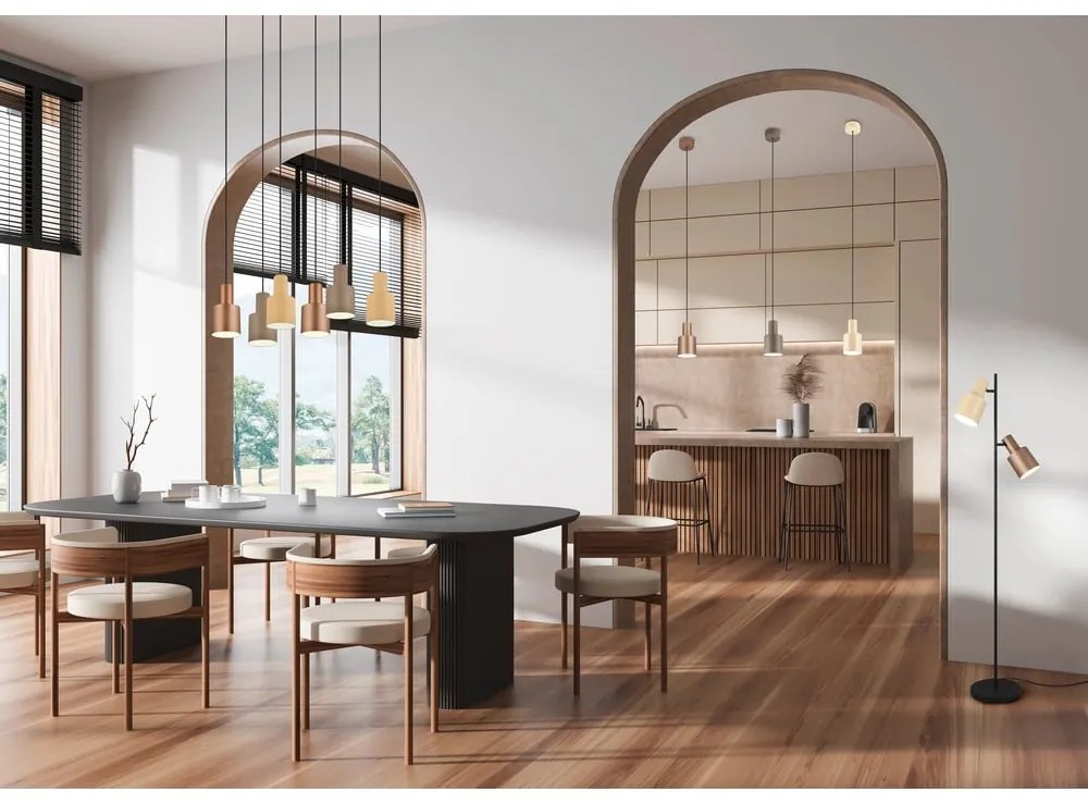 Lustră maro închis cu abajur din metal ø 12 cm Agudo – Trio