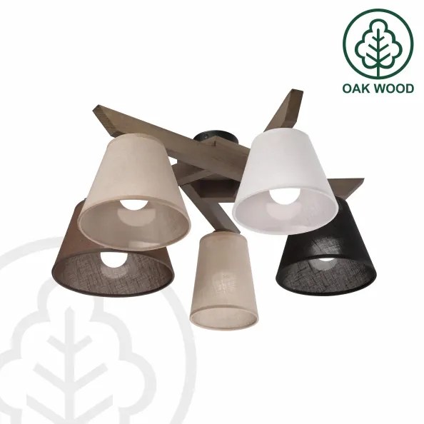 Lustră LED aplicată Brilagi ANTHONY 5xE14/40W/230V stejar nuc