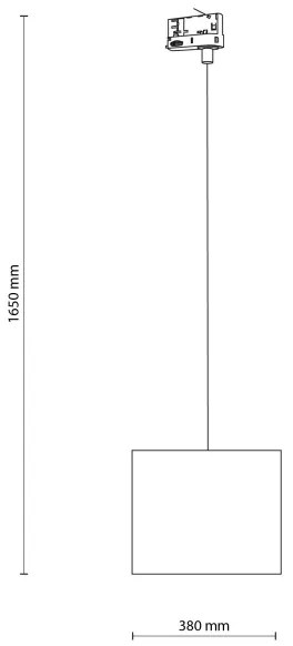 Lustră pe cablu pentru sistem de șină trifazic TRACER 1xE27/15W/230V d. 30 cm negru/gri