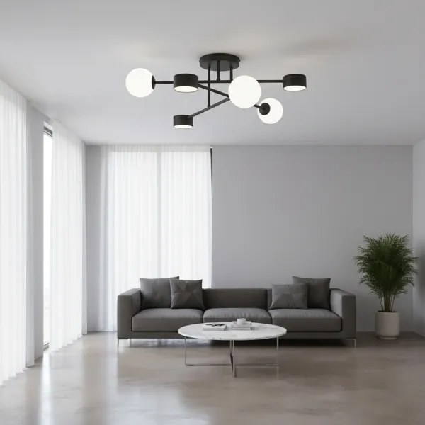 Lustră aplicată HOLON 3xG9/8W/230V + 3xGX53/12W, neagră