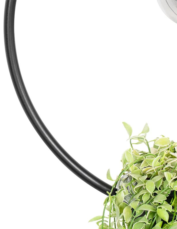 Lampă modernă suspendată neagră cu sticlă rotundă - Roslini