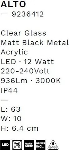 Aplica de perete LED baie IP44 ALTO negru