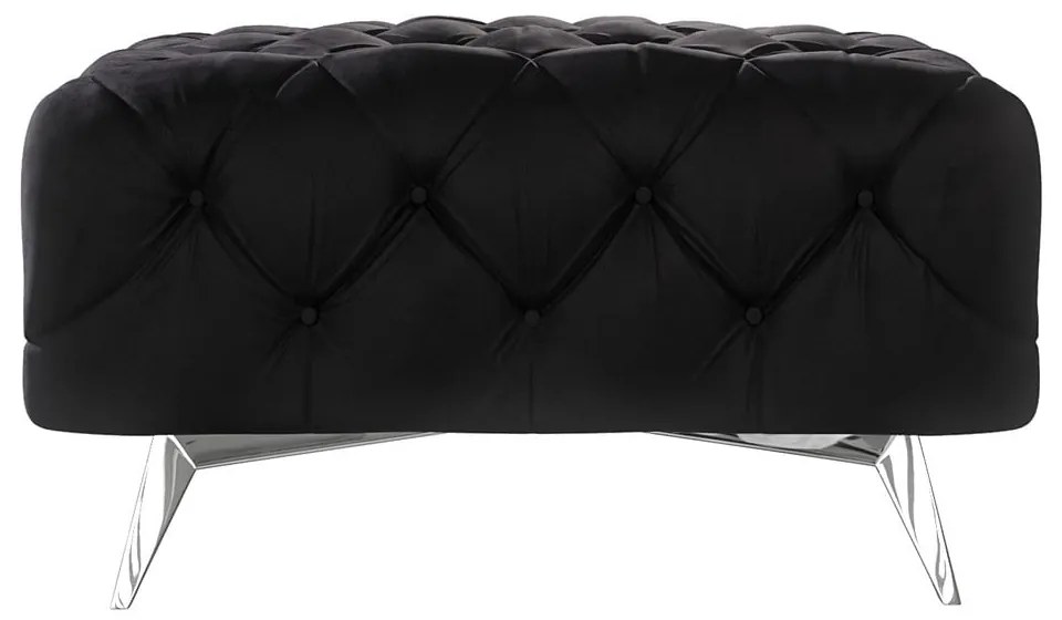 Taburet negru cu tapițerie din catifea Chelsea – Ropez