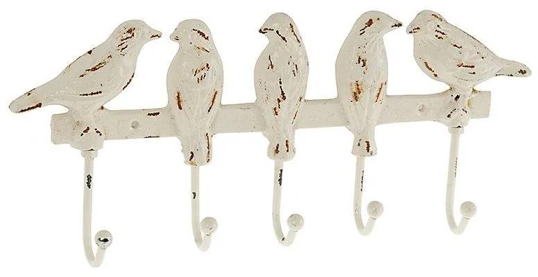 Cuier metalic Birds alb antichizat 30x4x13 cm