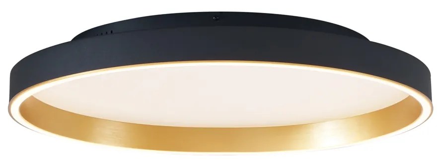 Plafonieră de design neagră cu auriu 60cm incl. LED cu comutator cu 3 căi - Ingo