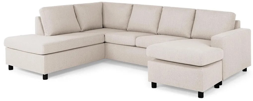 Colțar Scandinavian Choice C170Negru, Beige, 283x199x80cm, Picioare: Plastic