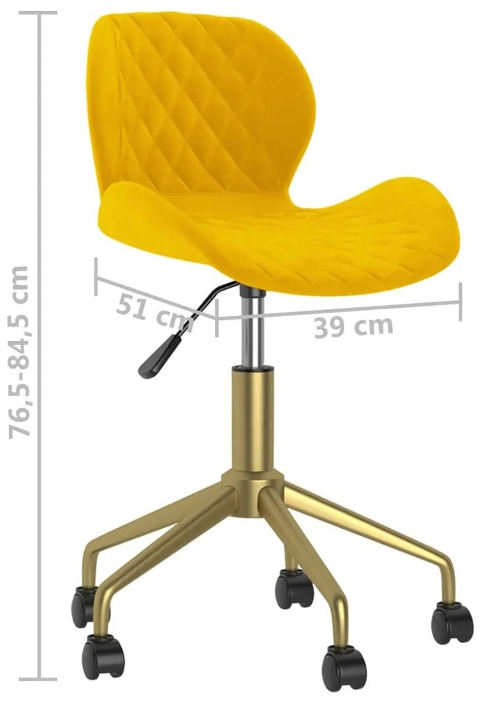 Scaun de bucatarie pivotant, galben mustar, catifea 1, galben mustar