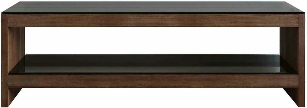 Comoda TV TV301, nuc, lemn/sticla, 140x40x45 cm