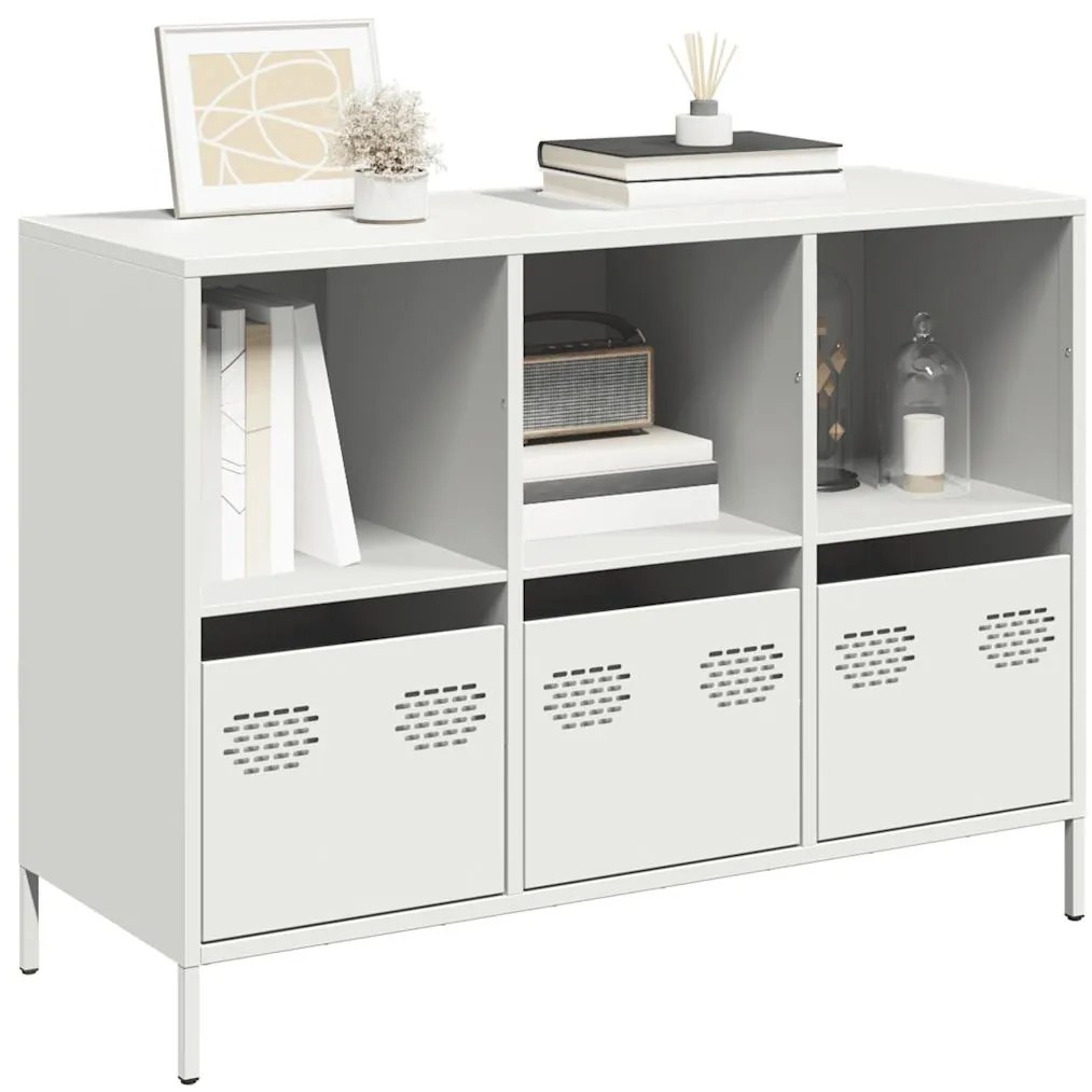 vidaXL Dulap, alb, 101,5x39x73,5 cm, oțel laminat la rece