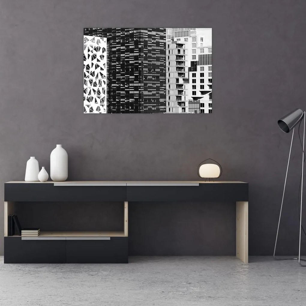 Tablou cu arhitectura alb neagră (90x60 cm)